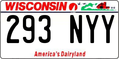 WI license plate 293NYY
