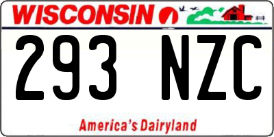 WI license plate 293NZC
