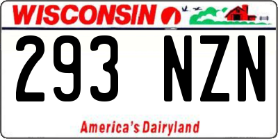 WI license plate 293NZN