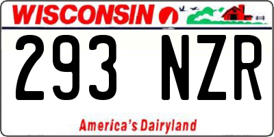 WI license plate 293NZR