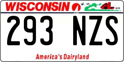 WI license plate 293NZS