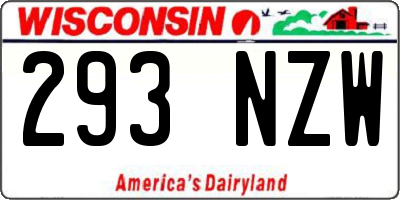 WI license plate 293NZW