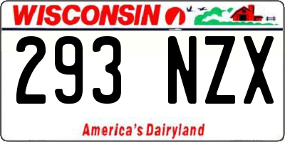 WI license plate 293NZX