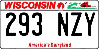 WI license plate 293NZY