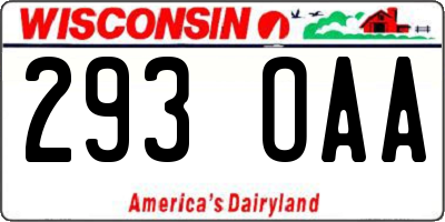 WI license plate 293OAA