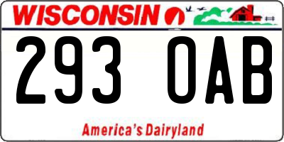 WI license plate 293OAB