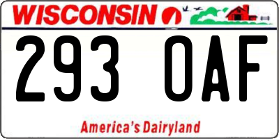 WI license plate 293OAF