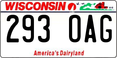 WI license plate 293OAG