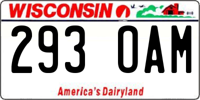 WI license plate 293OAM