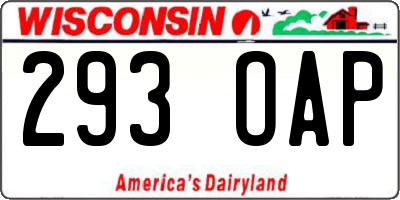 WI license plate 293OAP