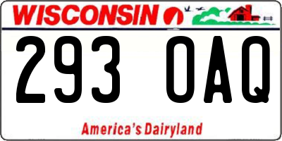 WI license plate 293OAQ