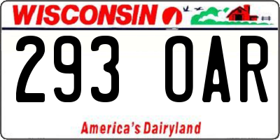 WI license plate 293OAR