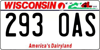 WI license plate 293OAS