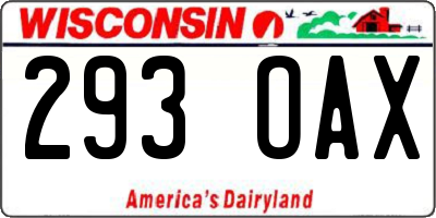 WI license plate 293OAX