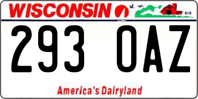 WI license plate 293OAZ