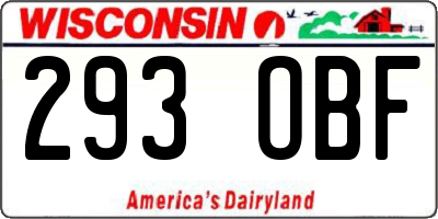 WI license plate 293OBF