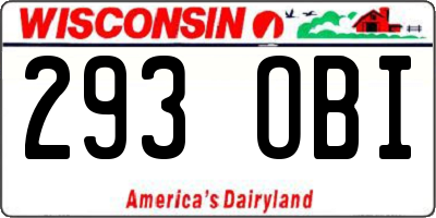 WI license plate 293OBI