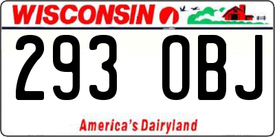 WI license plate 293OBJ
