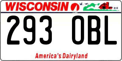 WI license plate 293OBL