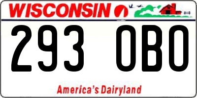 WI license plate 293OBO