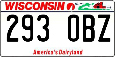 WI license plate 293OBZ