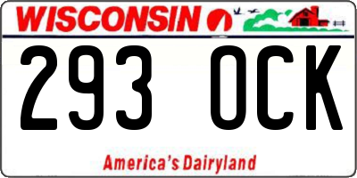 WI license plate 293OCK