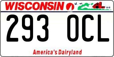 WI license plate 293OCL