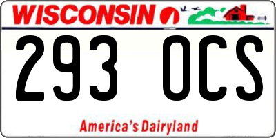 WI license plate 293OCS