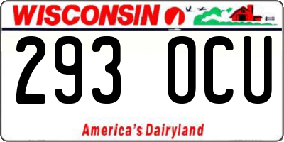 WI license plate 293OCU