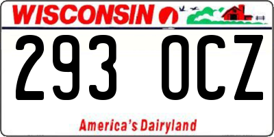 WI license plate 293OCZ