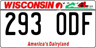 WI license plate 293ODF
