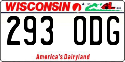 WI license plate 293ODG