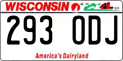 WI license plate 293ODJ