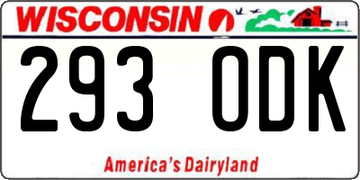 WI license plate 293ODK