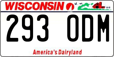 WI license plate 293ODM
