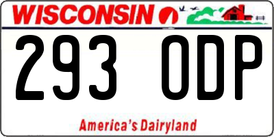 WI license plate 293ODP