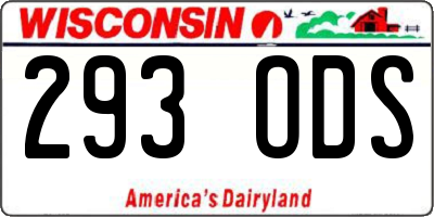 WI license plate 293ODS