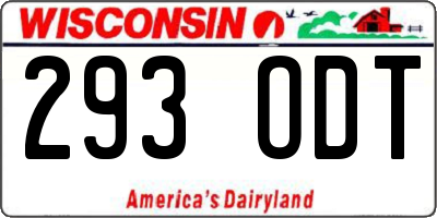 WI license plate 293ODT