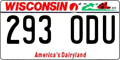 WI license plate 293ODU