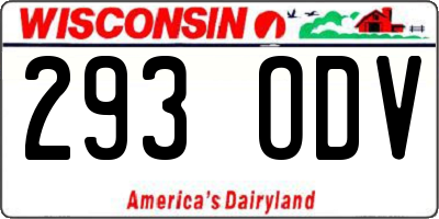 WI license plate 293ODV