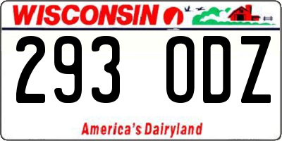 WI license plate 293ODZ