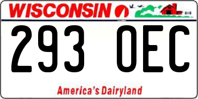 WI license plate 293OEC