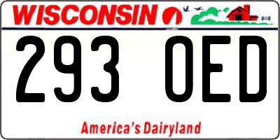 WI license plate 293OED