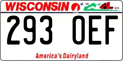 WI license plate 293OEF