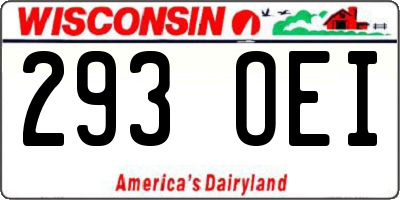 WI license plate 293OEI