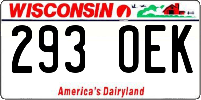 WI license plate 293OEK
