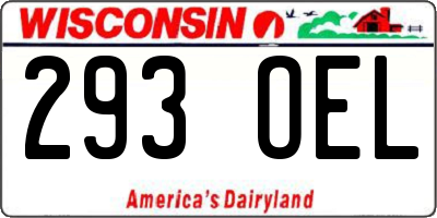 WI license plate 293OEL