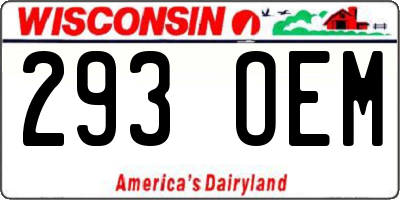 WI license plate 293OEM