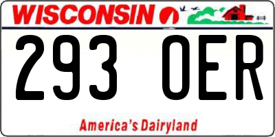 WI license plate 293OER