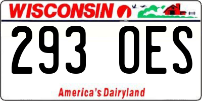 WI license plate 293OES